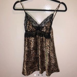 Cheetah print lingerie slip dress
